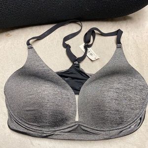 adore me bra. size 34C. pull on adjustable straps   heather black